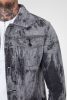 Splashed Slim Denim Jacket - szürke farmerdzseki - Méret: XL