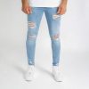 Prime Ripped Jeans - kék szaggatott farmernadrág - Méret: 33