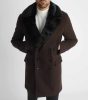Fur Aspen Coat - barna szövetkabát - Méret: L