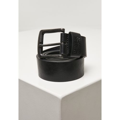 Recycled Imitation Leather Belt - fekete öv - Méret: L/XL
