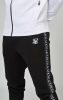 SikSilk Black Taped 1/4 Zip Top & Jogger Set - fekete-fehér melegítőszett - Méret: XL