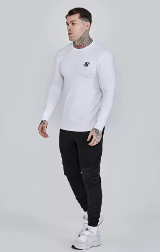 Siksilk Essentials White Long Sleeve T-Shirt - fehér póló - Méret: M