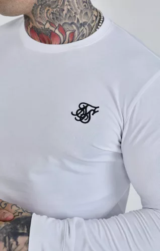 Siksilk Essentials White Long Sleeve T-Shirt - fehér póló - Méret: XXL