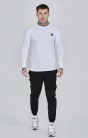 Siksilk Essentials White Long Sleeve T-Shirt - fehér póló - Méret: XXL