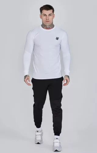 Siksilk Essentials White Long Sleeve T-Shirt - fehér póló - Méret: XXL