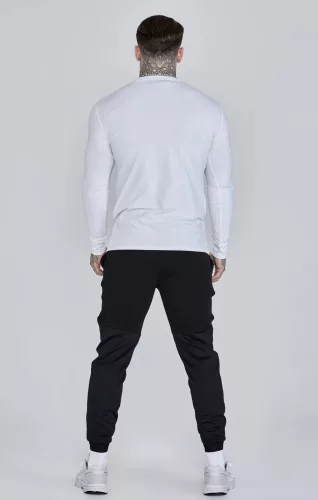 Siksilk Essentials White Long Sleeve T-Shirt - fehér póló - Méret: XXL