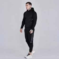 Siksilk Black Muscle Fit Hoodie & Joggers Set 