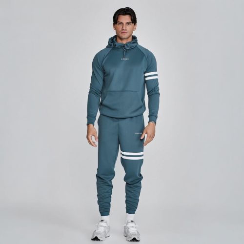  Siksilk Blue Muscle Fit Hoodie and Joggers Set 