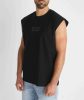 Black Loose Sleeveless - fekete ujjatlan póló - Méret: S 