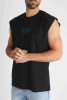 Black Loose Sleeveless - fekete ujjatlan póló - Méret: M
