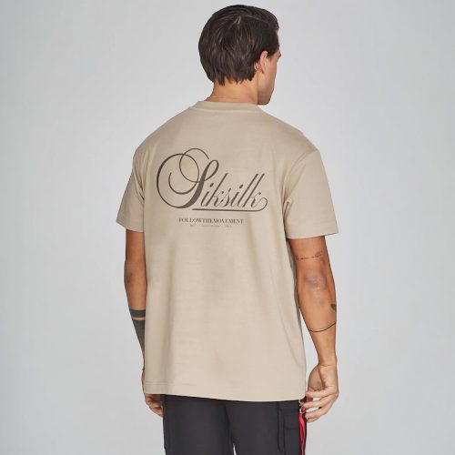 Siksilk Beige Graphic T-Shirt - bézs póló - Méret: M