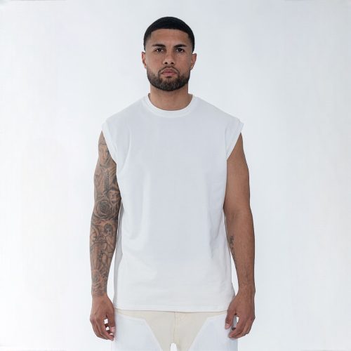 White Sleeveless Tee - ujjatlan póló - Méret: M