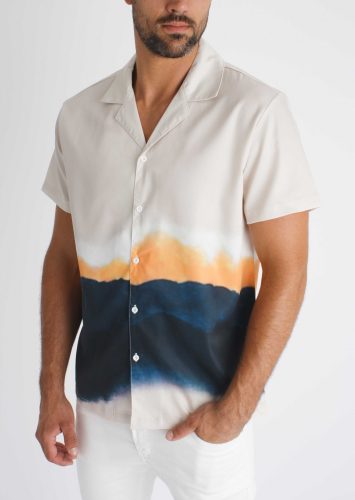 Marble Beige Shirt - mintás ing - Méret: M