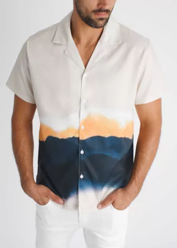 Marble Beige Shirt - mintás ing - Méret: XXL