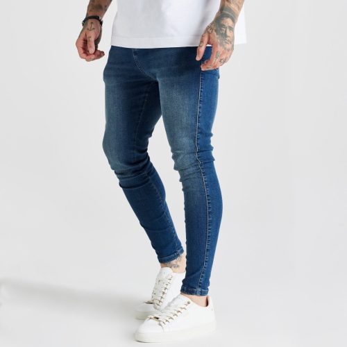 SikSilk Blue Washed Skinny Jeans - sötétkék farmer - Méret: L