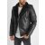 Black Aviator Biker Jacket - bélelt motorosdzseki - Méret:S