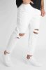 White Destroyed Loose Jeans - fehér szaggatott farmer - Méret: 30