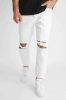 White Destroyed Loose Jeans - fehér szaggatott farmer - Méret: 33