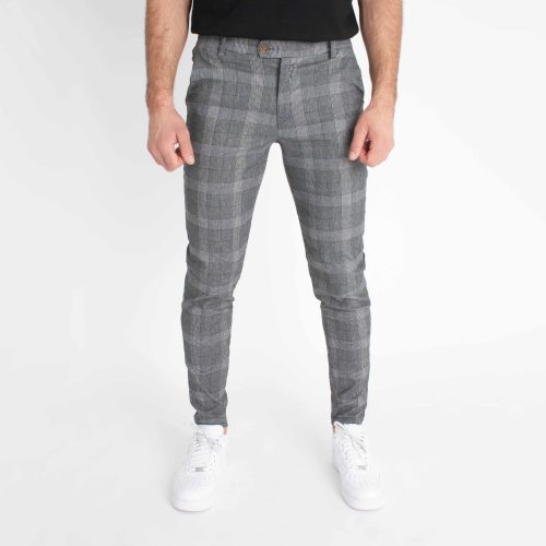 Chequered Grey Pants - szürke szövetnadrág - Méret: S 
