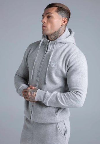 Siksilk Grey Marl Essentials Full Zip Hoodie - Méret: XXL