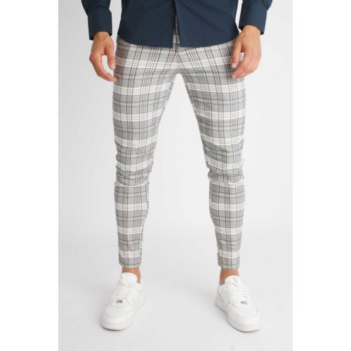 Railed Grey Pants - kockás szövetnadrág - Méret: XL