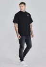 Siksilk Black Logo T-Shirt - Méret: XS