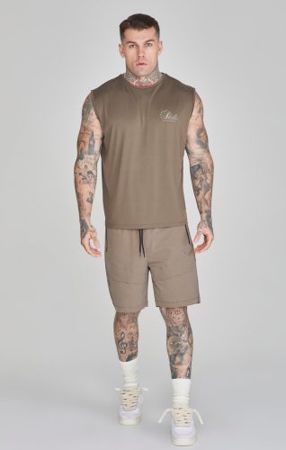 Siksilk Brown Relaxed Logo Vest - barna ujjatlan póló - Méret: L