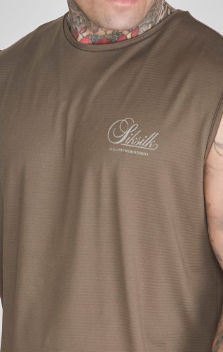 Siksilk Brown Relaxed Logo Vest - barna ujjatlan póló - Méret: L