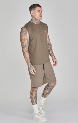 Siksilk Brown Relaxed Logo Vest - barna ujjatlan póló - Méret: L