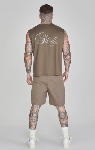 Siksilk Brown Relaxed Logo Vest - barna ujjatlan póló - Méret: L