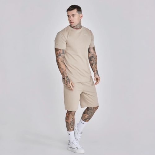 Siksilk Beige T-Shirt and Shorts Set
