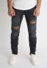 Black Destroyed Loose Jeans - bő szabású farmer - Méret: 36