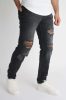 Black Destroyed Loose Jeans - bő szabású farmer - Méret: 32