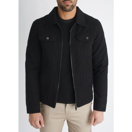 Black Denim Jacket - fekete farmerdzseki - Méret: L