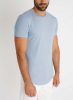 Barred Blue Tee - kék hosszított póló - Méret: XL