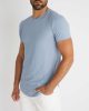 Barred Blue Tee - kék hosszított póló - Méret: XXL