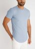 Barred Blue Tee - kék hosszított póló - Méret: XXL
