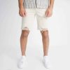 Beige Ripped Short - bézs szaggatott rövidnadrág - Méret: 33