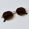 Brown Hexagonal Sunglasses