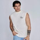 Siksilk Ecru Sleeveless T-Shirt