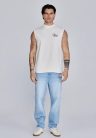 Siksilk Ecru Sleeveless T-Shirt - Méret: XS