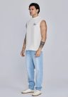 Siksilk Ecru Sleeveless T-Shirt - Méret: XS