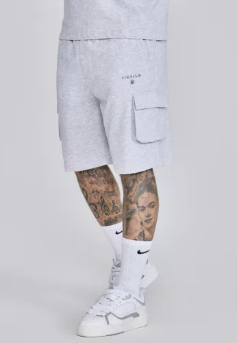 Siksilk Grey Marl T-Shirt and Shorts Set - Méret: L