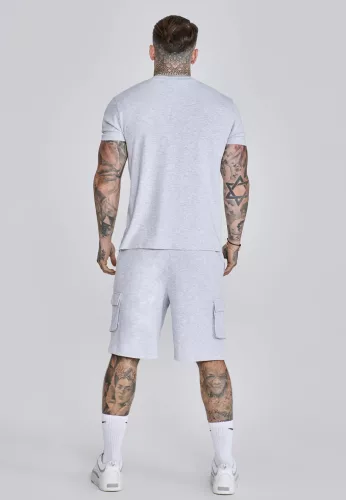 Siksilk Grey Marl T-Shirt and Shorts Set - Méret: XL