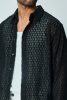 Black Long Jacquard Shirt - fekete kötött ing - Méret: XL