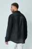 Black Long Jacquard Shirt - fekete kötött ing - Méret: XXL
