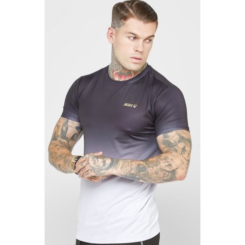 Black Sports Fade Muscle Fit T-Shirt  - slim fit póló - Méret: XS