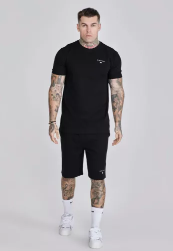 Siksilk Black T-Shirt and Shorts Set - Méret: M