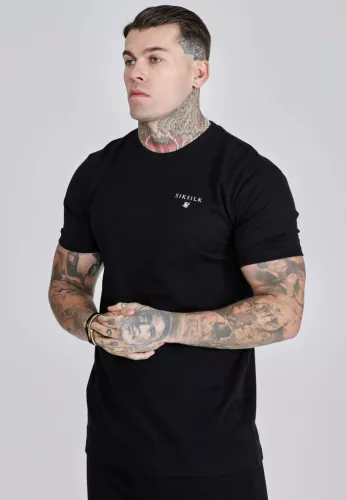 Siksilk Black T-Shirt and Shorts Set - Méret: M