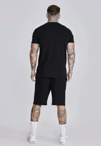 Siksilk Black T-Shirt and Shorts Set - Méret: M